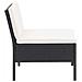 Set Divani da Giardino 5 pz con Cuscini in Polyrattan Nero - Foto miniatura 5