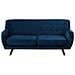 Divano A 3 Posti In Velluto Blu Scuro Bodo - Foto miniatura 1