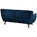 Divano A 3 Posti In Velluto Blu Scuro Bodo - Foto miniatura 3