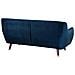 Divano A 3 Posti In Velluto Blu Scuro Bodo - Foto miniatura 6