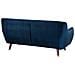 Divano A 3 Posti In Velluto Blu Scuro Bodo - Foto miniatura 16