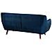 Divano A 3 Posti In Velluto Blu Scuro Bodo - Foto miniatura 10