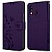 Custodia Compatibile Con Samsung Galaxy A40 / A40s In Lilla Scuro Fiore - Coperchio Protettivo In Design Floreale Con Chiusura Magnetica, Funzione Stand E Slot Per Carte - Foto miniatura 7