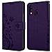 Custodia Compatibile Con Samsung Galaxy A40 / A40s In Lilla Scuro Fiore - Coperchio Protettivo In Design Floreale Con Chiusura Magnetica, Funzione Stand E Slot Per Carte - Foto miniatura 8