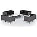 Set Divani Giardino 9 Pz Con Cuscini In Polyrattan Grigio Scuro - Foto miniatura 1