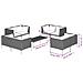 Set Divani Giardino 9 Pz Con Cuscini In Polyrattan Grigio Scuro - Foto miniatura 6