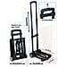 Carrello Pieghevole Con Maniglia Estensibile Portata 40 Kg Portapacchi Trasloco - Foto miniatura 6