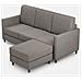 Divano Karay 3 Posti (tre Sedute Da 60cm) + Pouf Misure Esterne L. 198 P. 155 Colore Grigio - Foto miniatura 1