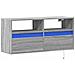 Mobile TV a Parete con Luci LED Grigio Sonoma 100x31x45 cm - Foto miniatura 7
