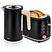 Skt1167blk Nordic Tostapane A Fessura Larga A 2 Fette+ Bollitore Elettrico 1,7l Senza Bpa 2200w Nero - Foto miniatura 1