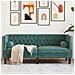 Divano Chesterfield Con Rinforzi 2 Posti Verde Scuro In Velluto - Foto miniatura 1