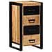 Cassettiera 40x40x75 cm in Legno Massello di Mango Grezzo - Foto miniatura 3