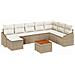 Set di Divani da Giardino da 9 Pezzi con Cuscini Beige Rattan Sintetico Acacia - Foto miniatura 1