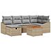 Set Divano da Giardino 7 Pezzi con Cuscini Beige in Rattan Polietilene - Foto miniatura 1