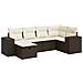 Set Divano da Giardino 6 pz con Cuscini Marrone in Polyrattan - Foto miniatura 1