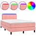 Letto a Molle con Materasso e LED Rosa 120x190 cm in Velluto - Foto miniatura 1
