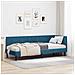 Cornice del letto ad angolo Blu 80 x 200 cm Velluto - Foto miniatura 2