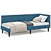 Cornice del letto ad angolo Blu 80 x 200 cm Velluto - Foto miniatura 4