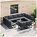 Set Divano da Giardino con cuscino 11 pcs Nero Alluminio - Foto miniatura 3
