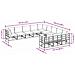 Set Divano da Giardino con cuscino 11 pcs Nero Alluminio - Foto miniatura 8