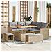 Set Divano da Giardino con cuscino 8 pcs Beige Poly Rattan - Foto miniatura 2