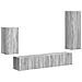 Set mobile TV 4 pcs Grigio Sonoma Legno multistrato - Foto miniatura 1