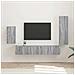 Set mobile TV 4 pcs Grigio Sonoma Legno multistrato - Foto miniatura 2