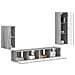 Set mobile TV 4 pcs Grigio Sonoma Legno multistrato - Foto miniatura 3