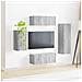 Set mobile TV 4 pcs Grigio Sonoma Legno multistrato - Foto miniatura 4
