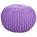 Pouf In Cotone Intrecciato Viola 45x45x30h - Foto miniatura 1