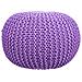 Pouf In Cotone Intrecciato Viola 45x45x30h - Foto miniatura 2