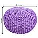 Pouf In Cotone Intrecciato Viola 45x45x30h - Foto miniatura 5