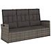 Panca Giardino Reclinabile con Cuscini 173cm Polyrattan Grigio - Foto miniatura 1