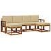 Set di divani da esterno con cuscino 6 pcs Naturale e Beige - Foto miniatura 1