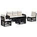 Set Divano da Giardino 6 pz Nero e Bianco Crema polyrattan - Foto miniatura 1