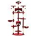 Albero Per Gatti Con Tiragraffi In Sisal 203 Cm Rosso E Bianco - Foto miniatura 1