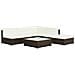 Set Divani da Giardino 6 pz con Cuscini in Polyrattan Marrone - Foto miniatura 5
