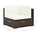 Set Divani da Giardino 6 pz con Cuscini in Polyrattan Marrone - Foto miniatura 7