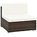 Set Divani da Giardino 6 pz con Cuscini in Polyrattan Marrone - Foto miniatura 8