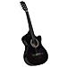Chitarra Classica Cutaway Western con 6 Corde Nera 38"" - Foto miniatura 1