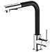 Miscelatore Lavello Alto Con Doccia Estraibile E Finitura Nera E Cromata - Serie Phoenix - Foto miniatura 1
