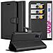 Custodia Compatibile Con Oppo A92 In Nero Carbone - Coperchio Protettiva Con Chiusura Magnetica, Funzione Stand E Tasca Per Le Carte - Foto miniatura 1