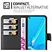 Custodia Compatibile Con Oppo A92 In Nero Carbone - Coperchio Protettiva Con Chiusura Magnetica, Funzione Stand E Tasca Per Le Carte - Foto miniatura 3
