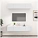 Mobili Tv 4 Pz Bianchi 80x30x30 Cm In Legno Multistrato - Foto miniatura 1