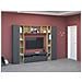 Parete Attrezzata Gilberto, Set Salotto Porta Tv A 3 Ante, Mobile Soggiorno Multiuso, 100% Made In Italy, Cm 270x35h210, Antracite E Rovere - Foto miniatura 1
