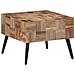 Tavolino Da Salotto Grigio 55x55x40cm Massello Teak Di Recupero - Foto miniatura 1