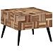 Tavolino Da Salotto Grigio 55x55x40cm Massello Teak Di Recupero - Foto miniatura 2
