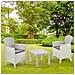 Salotto 2 Posti Da Giardino In Resina Resistente Effetto Rattan Con Tavolino Akita - White - Foto miniatura 4