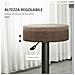 Set 2 Sgabelli Da Bar Girevoli Con Poggiapiedi E Altezza Regolabile, 35x36x64-85cm, Marrone - Foto miniatura 2