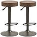 Set 2 Sgabelli Da Bar Girevoli Con Poggiapiedi E Altezza Regolabile, 35x36x64-85cm, Marrone - Foto miniatura 1